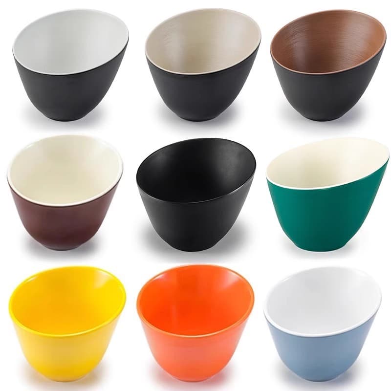Melamine slant bowl, imitation porcelain hot pot, barbecue shop vegetable lettuce bucket, imitation porcelain anti-fall quantity, self-service seasoning bucket, commercial