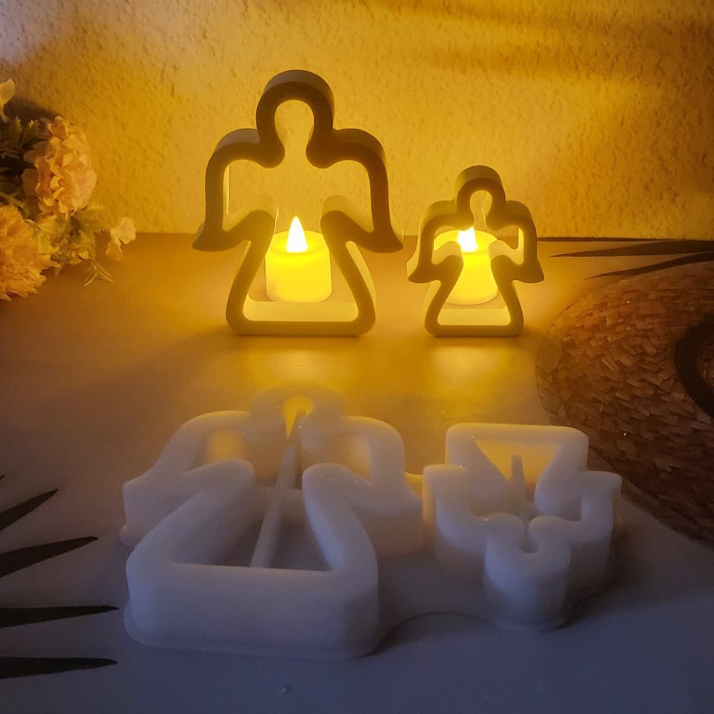 S1302 Large and Small Hollow Angel Desktop Decoration Cement Plaster Mold DIY Silicone Mold