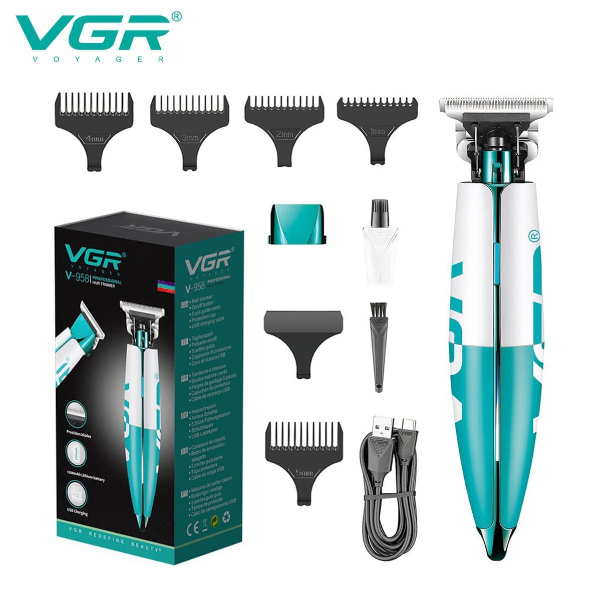 Portable Mini Electric Hair Clippers for Men Rechargeable Hair Trimmers Precision Carving Haircut Grooming Kit without Waterproof