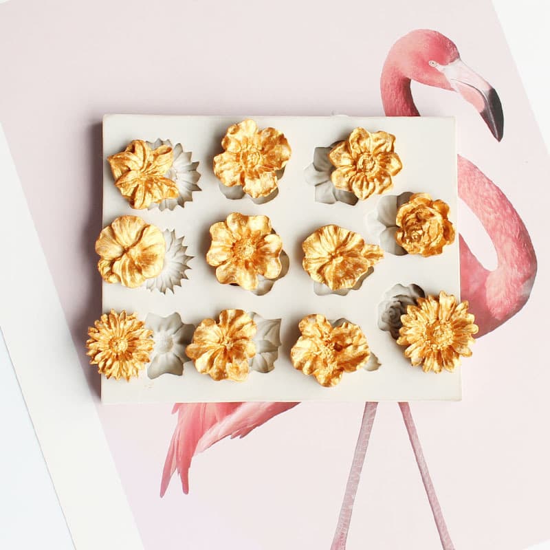 DIY Cake Mold - Rose Flower Daisy Fondant Silicone Liquid Silicone Mold for Polymer Clay Handmade Soap Mold