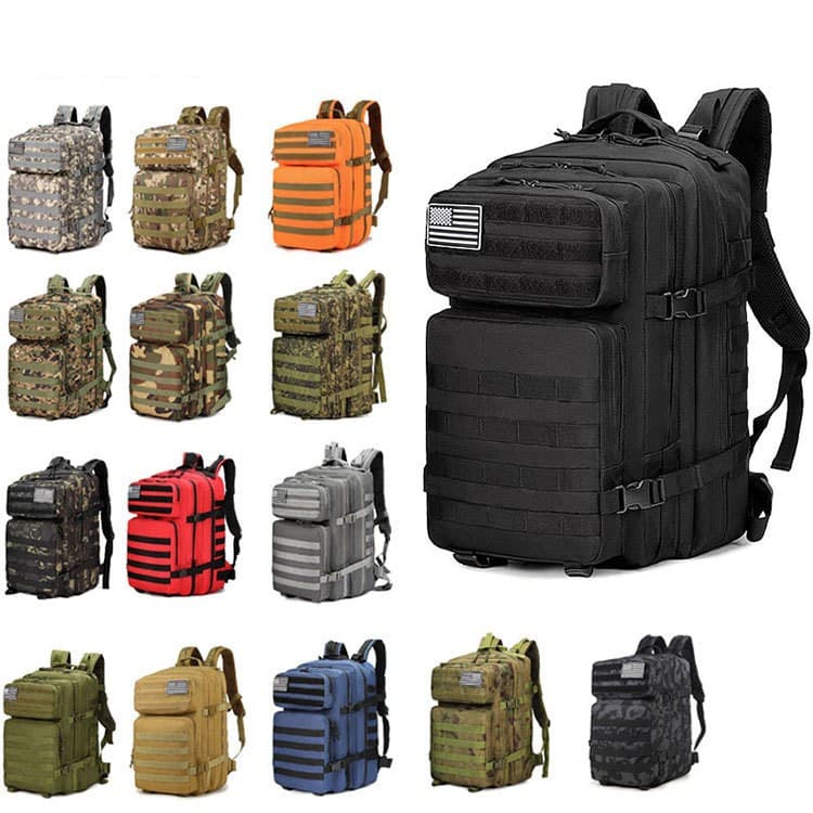 Cross-Border Tactical Backpack Outdoor 3P Multi-Functional 45L Large Capacity Camouflage Outdoor Sports Mountaineering Backpack