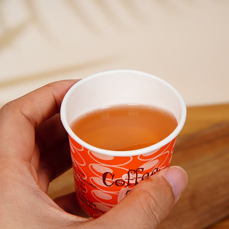 Cross-border 4oz Coffee Time Orange Disposable Coffee Cup Single-Serve Lined Inner Wall Coffee Cup Wholesale