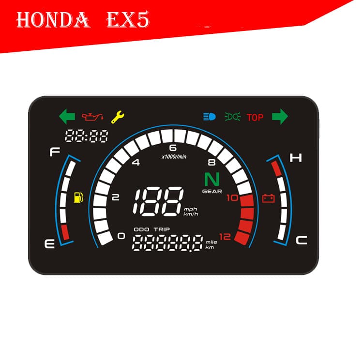 2024 new speedometer Southeast Asia compatible with Honda EX5 DREAM modified large flat panel electronic digital meter