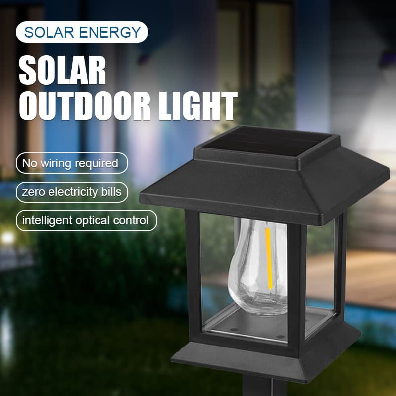 Solar light outdoor garden light waterproof garden walkway tungsten lawn lamp outdoor atmosphere path light