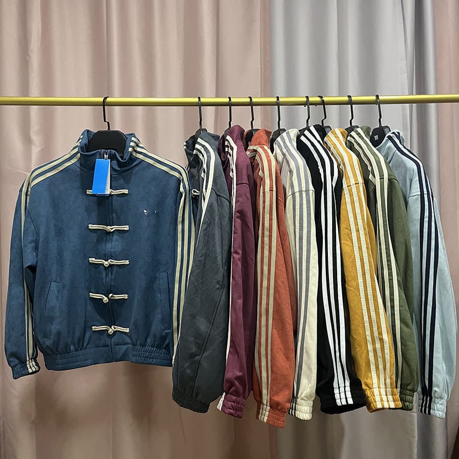 New Chinese-style Buttoned Three-stripe Jacket for Men, Spring/Autumn National Trend Loose Stand-collar Unisex Jacket