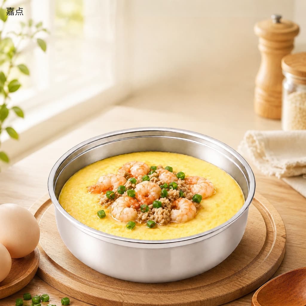 Jiadian 304 Stainless Steel Egg Steaming Bowl, Household Food-Grade Baby Food Bowl, Special Eating Bowl, Small Dish Bowl, Fruit Bowl