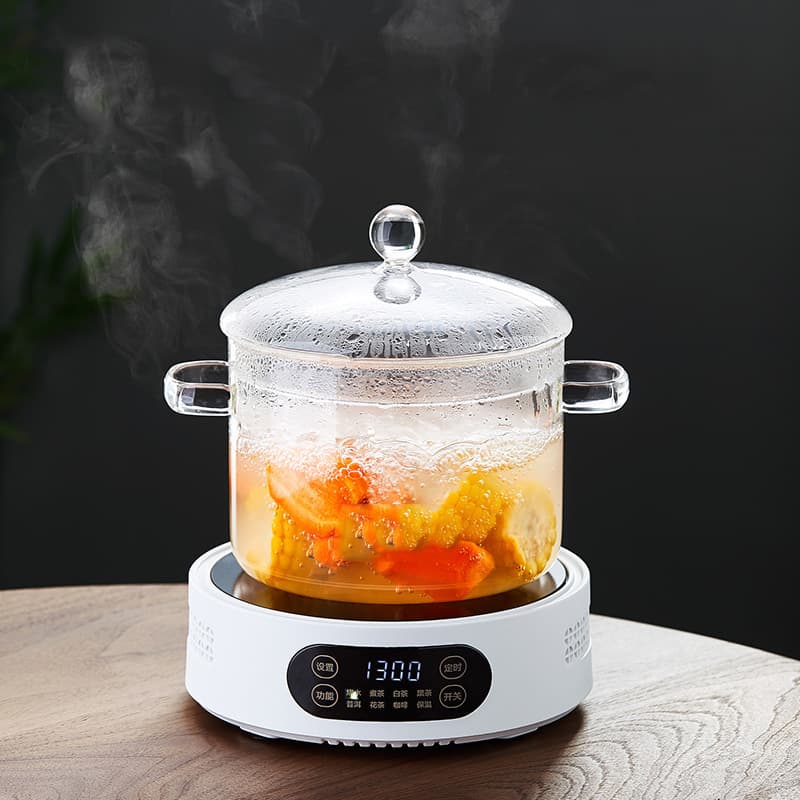 Borosilicate Glass Pot, Fire-Resistant, High-Temperature Small Milk Pot, Transparent Soup Pot, Electric Ceramic Stove Dedicated Mulled Wine Pot, Stew Pot, Casserole