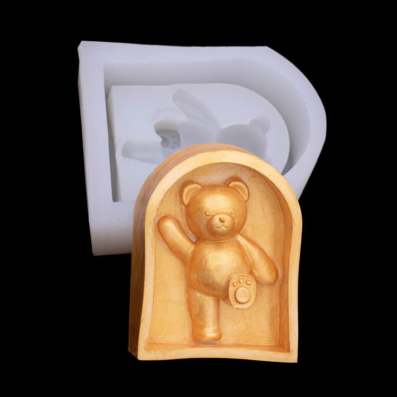 Cartoon Leg Lift Bear Silicone Mold DIY Gypsum Candle Aromatherapy Handmade Soap Mold Cake Baking Decoration