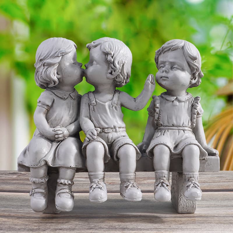 Outdoor courtyard garden lawn resin ornaments crafts boys and girls decorative ornaments gifts micro landscape ornaments