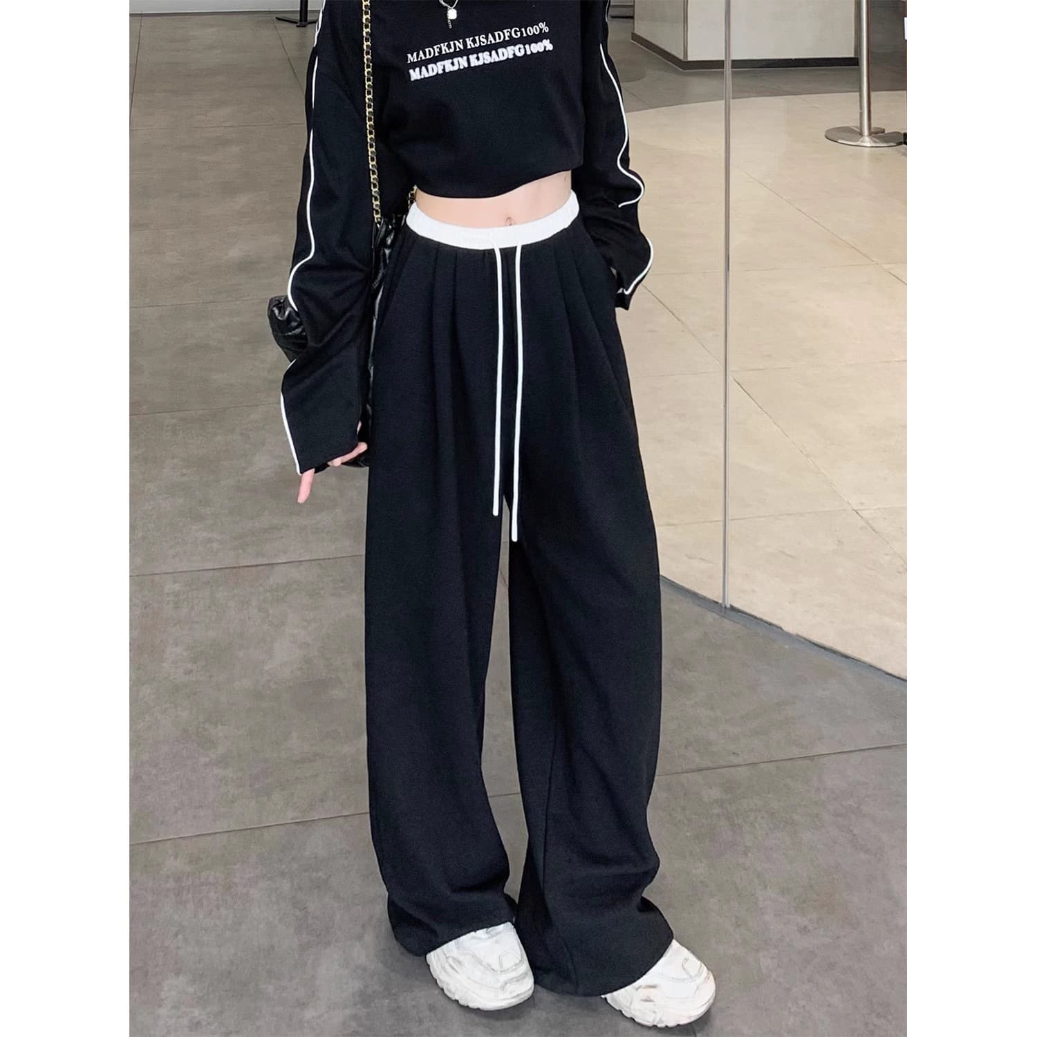 Sweatpants Amazon ebay cross-border foreign trade spot European and American casual sports pants straight wide leg pants for women