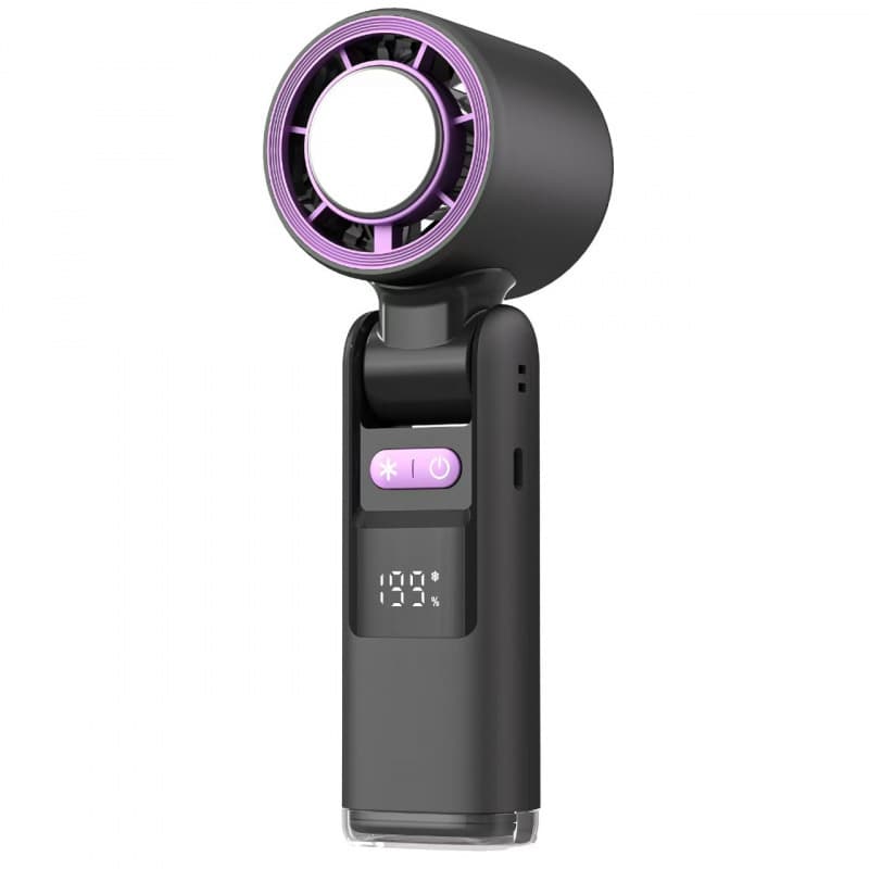 Cross-border Ice Cooling Handheld Fan with Digital Display, Turbo High-Speed Air Conditioning, 199-Speed Foldable Portable Mini Cooling Fan