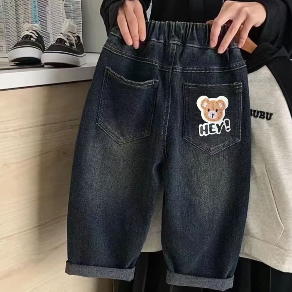 Boys' Bear Jeans Autumn 2025 New Trendy Baby Long Pants Casual Pants Versatile Boys' Pants Skinny Pants