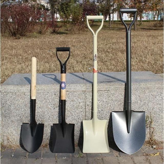 Shovel Agricultural Digging Iron Spade Thickened Gardening Tool Small Steel Shovel Farm Tool Manganese Steel One-Piece Spade Dirt Shovel