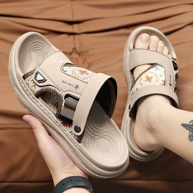 Cross-border Men's Summer New Outdoor Sports Soft Sole Beach Shoes Anti-slip Wear-resistant Casual Beach Flip-flops