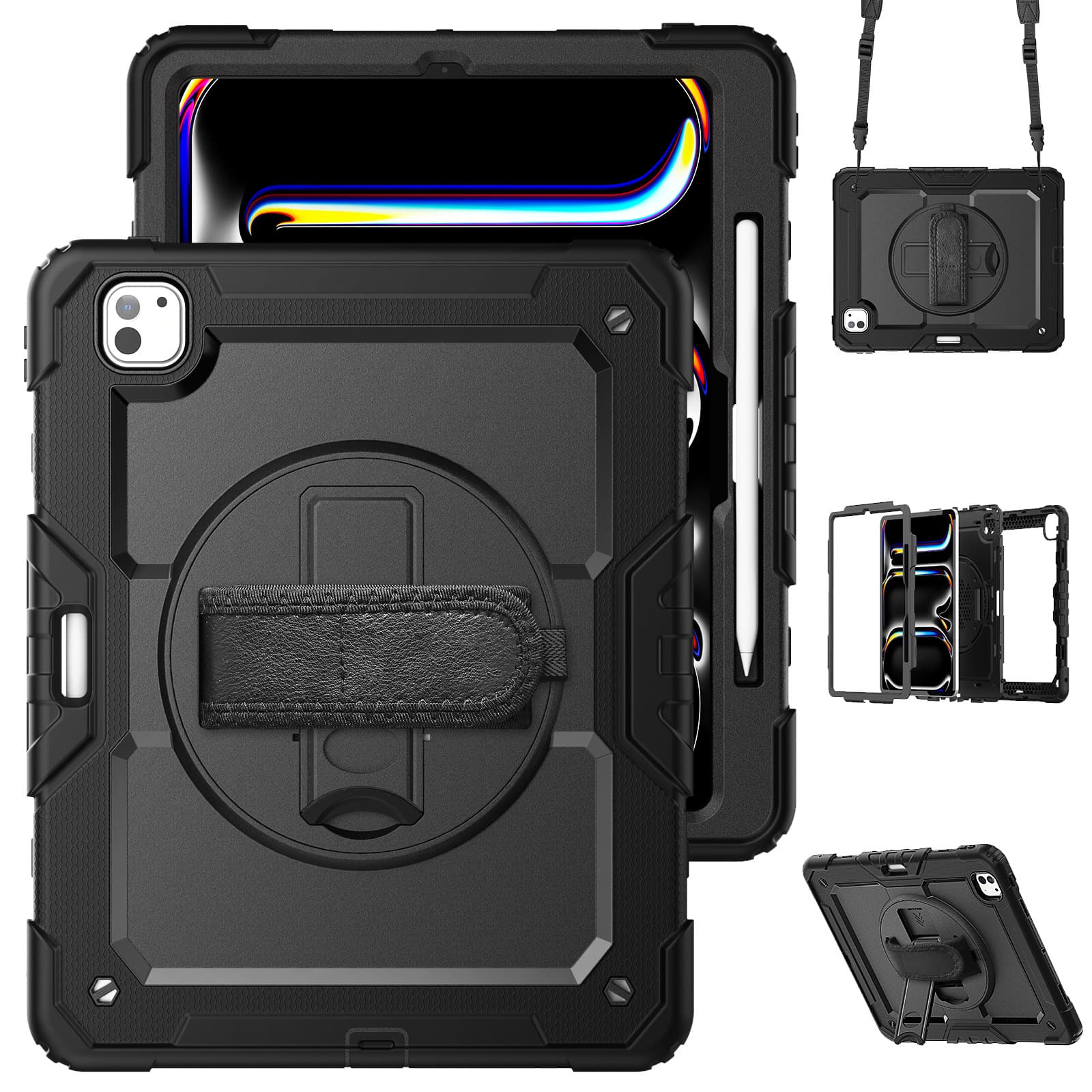 Magnetic Pen Slot Tablet Case with Film for iPad Pro 13 M4 2024