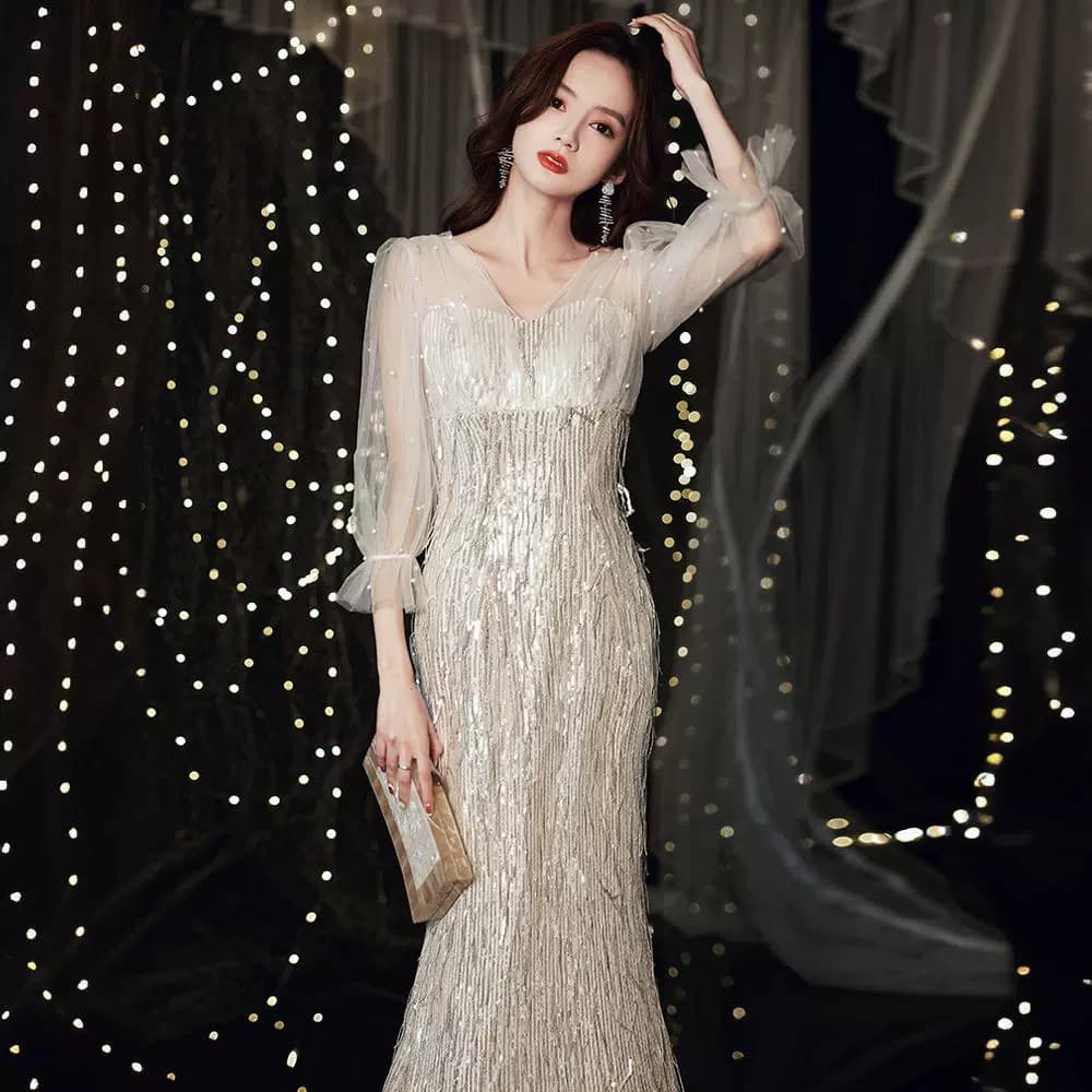 Mermaid Evening Gown 2026 New Summer Host Elegant High-Quality Banquet Party Dress