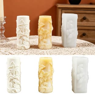 Embossed Floral Cylinder Candle Silicone Mold DIY Aromatherapy Plaster Flower Pillow Decoration Epoxy Resin Mold