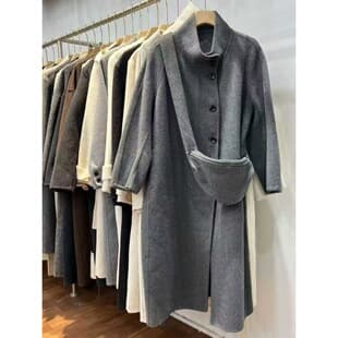 Korean Stand Collar New Double-Sided Wool Coat Women Autumn Winter Single-Breasted Long Double-Sided Wool Outerwear Women Wholesale