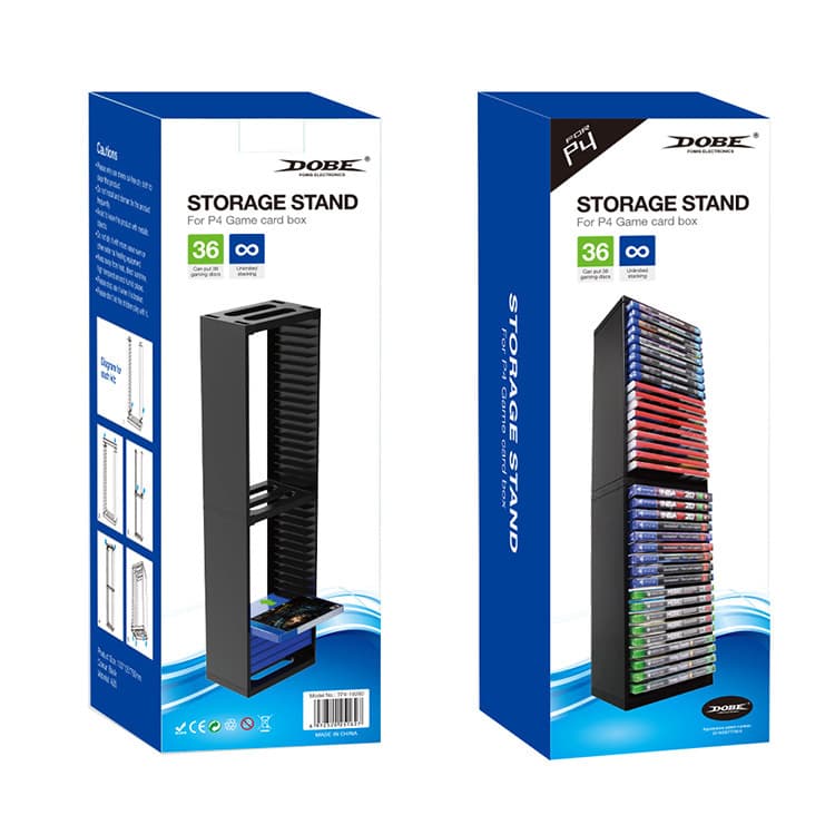 PS4 Game Disc Case Storage Rack, PS4 Slim Pro Console Disc Double-Layer Storage Rack TP4-19280