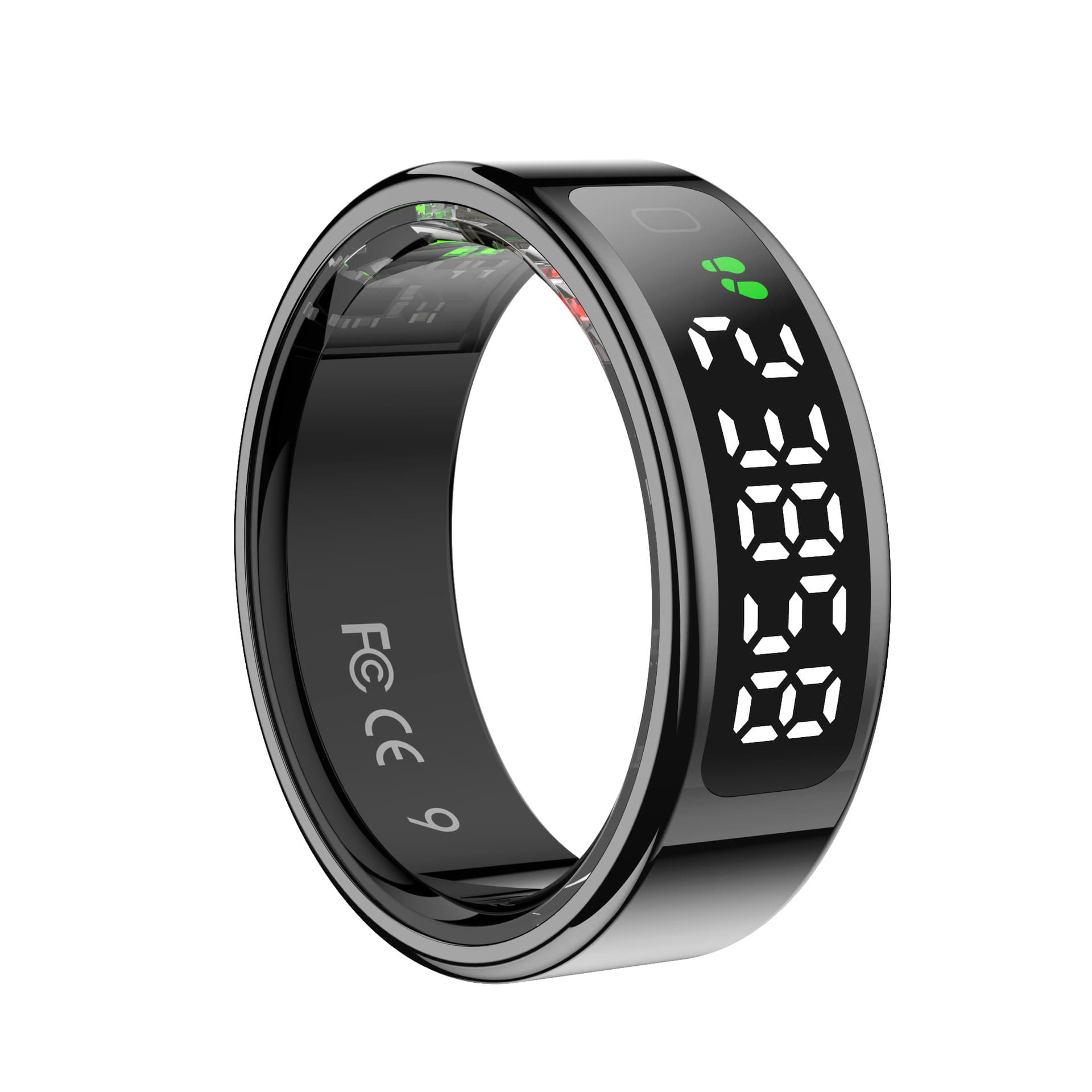 New cross-border smart ring R11 with display screen, touch control, ATM waterproof, health monitoring, heart rate, blood oxygen, and gesture control.