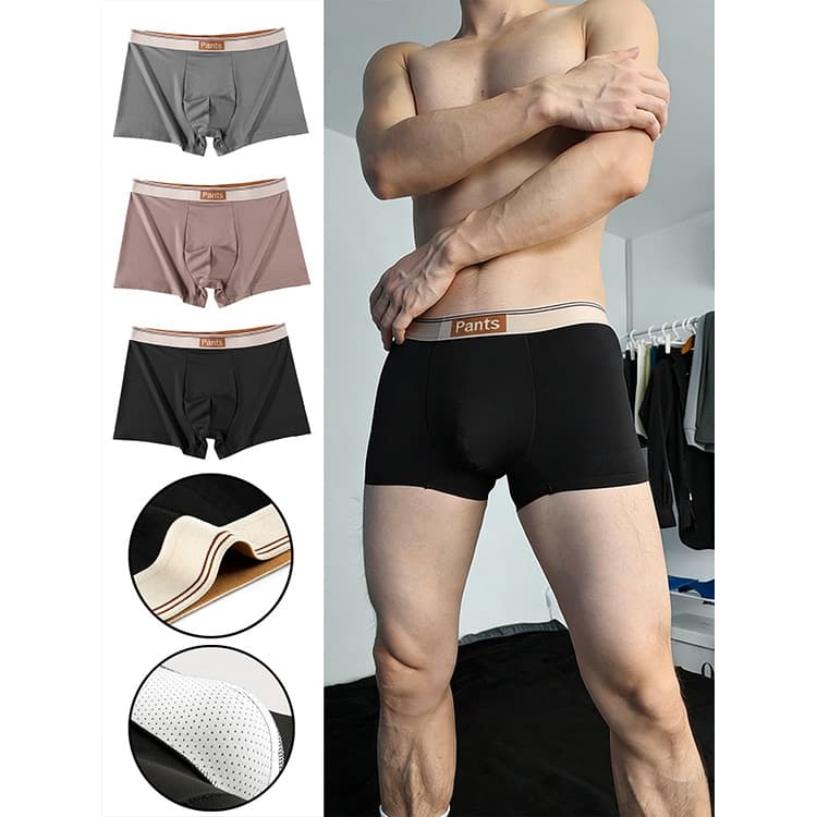 Men's Breathable Boxer Briefs, Loose Fit, Big Size, Four-Corner Shorts for Export