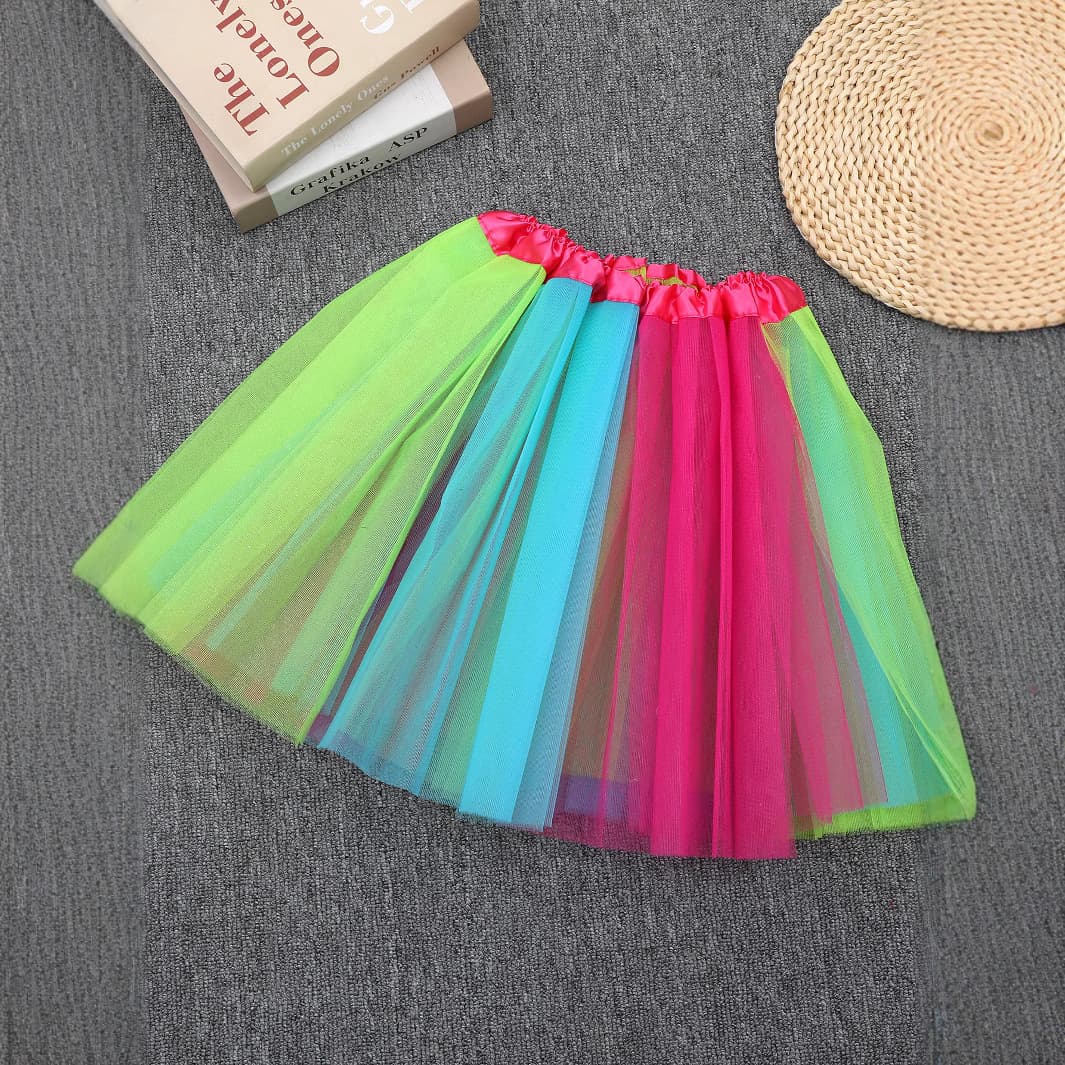 Cross-Border Halloween Dress Skirt Bunny Skirt Adult Tutu Skirt Performance Costume Props Wholesale Colorful Mesh Skirt