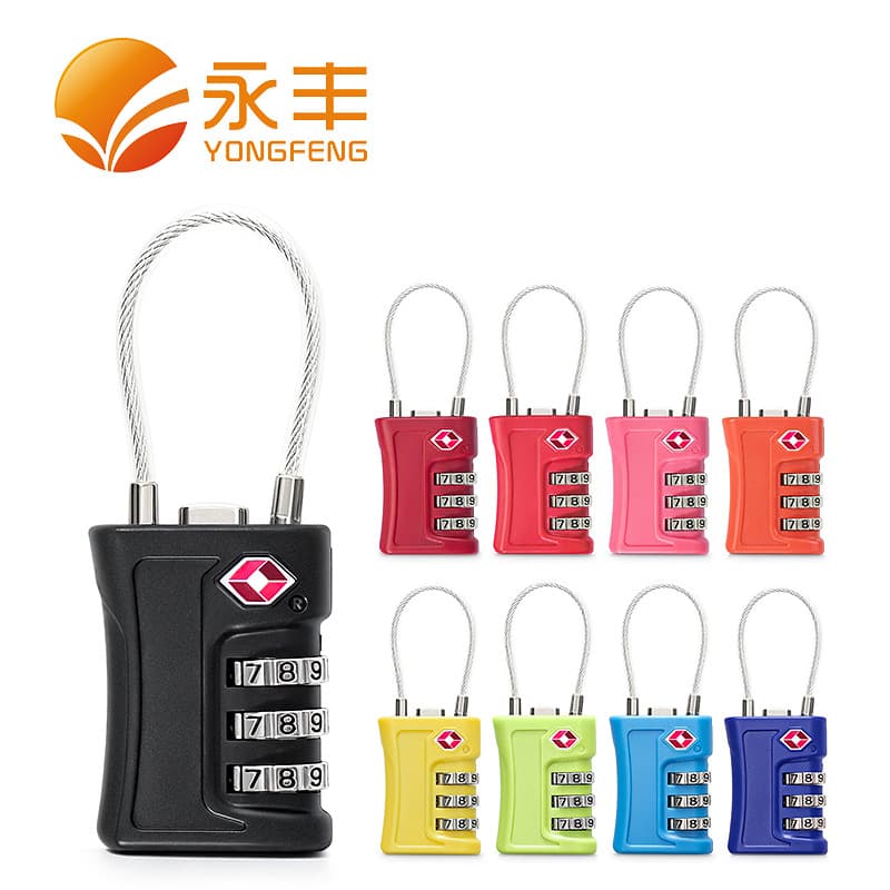 Travel Luggage Combination Lock, Gym Locker Two-Tone Steel Cable TSA Lock, TSA Combination Padlock