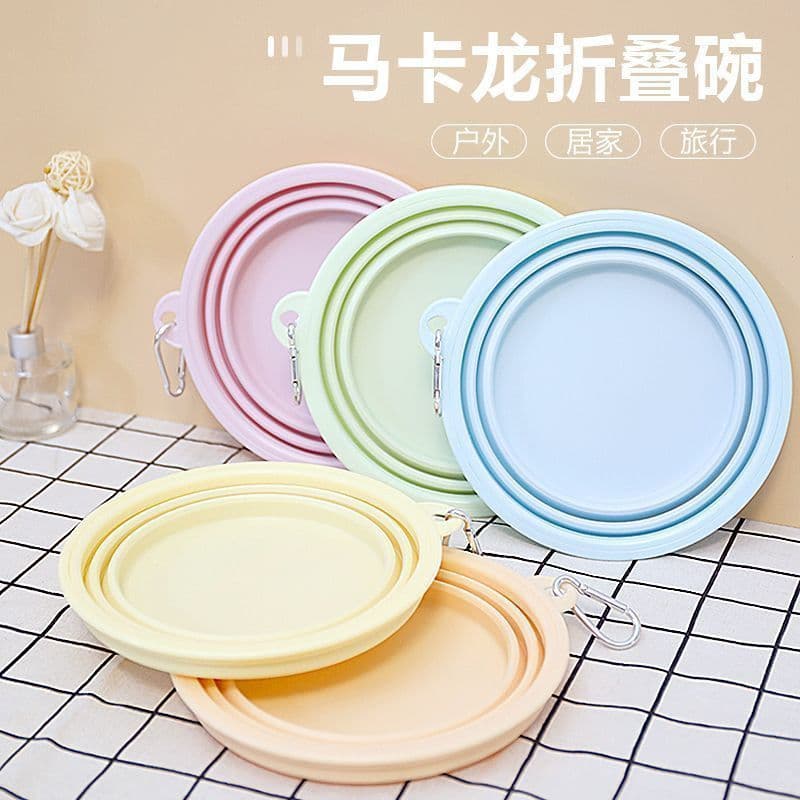 Pets go out folding bowl dog outdoor portable bowl portable silicone bowl cat drinking water food bowl feeding bowl dog basin
