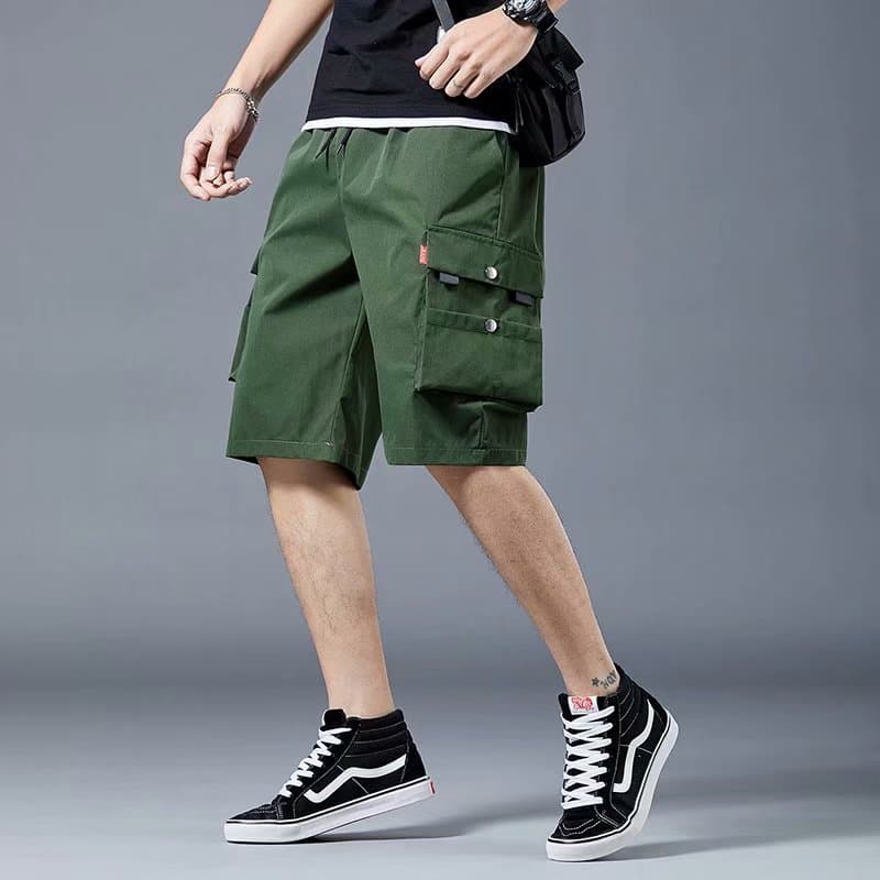 Summer 5-Inch Shorts for Men Teenagers Student Casual Shorts Korean Loose Trendy Cross-Border Multi-Pocket Cargo Shorts