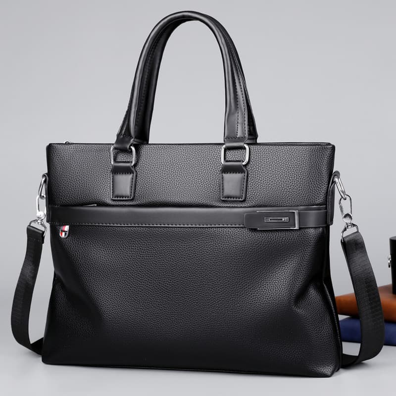 New Business Briefcase Casual Tote Bag Durable Leather Men's Bag Large Capacity Laptop Shoulder Crossbody Bag