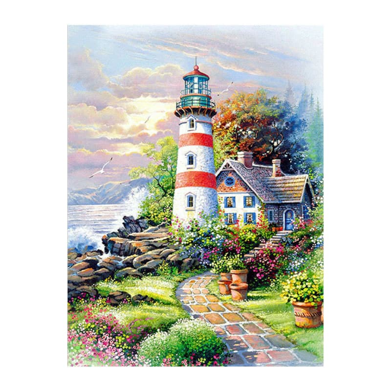 Lighthouse Cottage Diamond Painting Bedroom Living Room Decoration Cross Stitch New Precision Printing Wholesale Diamond Embroidery Manufacturer