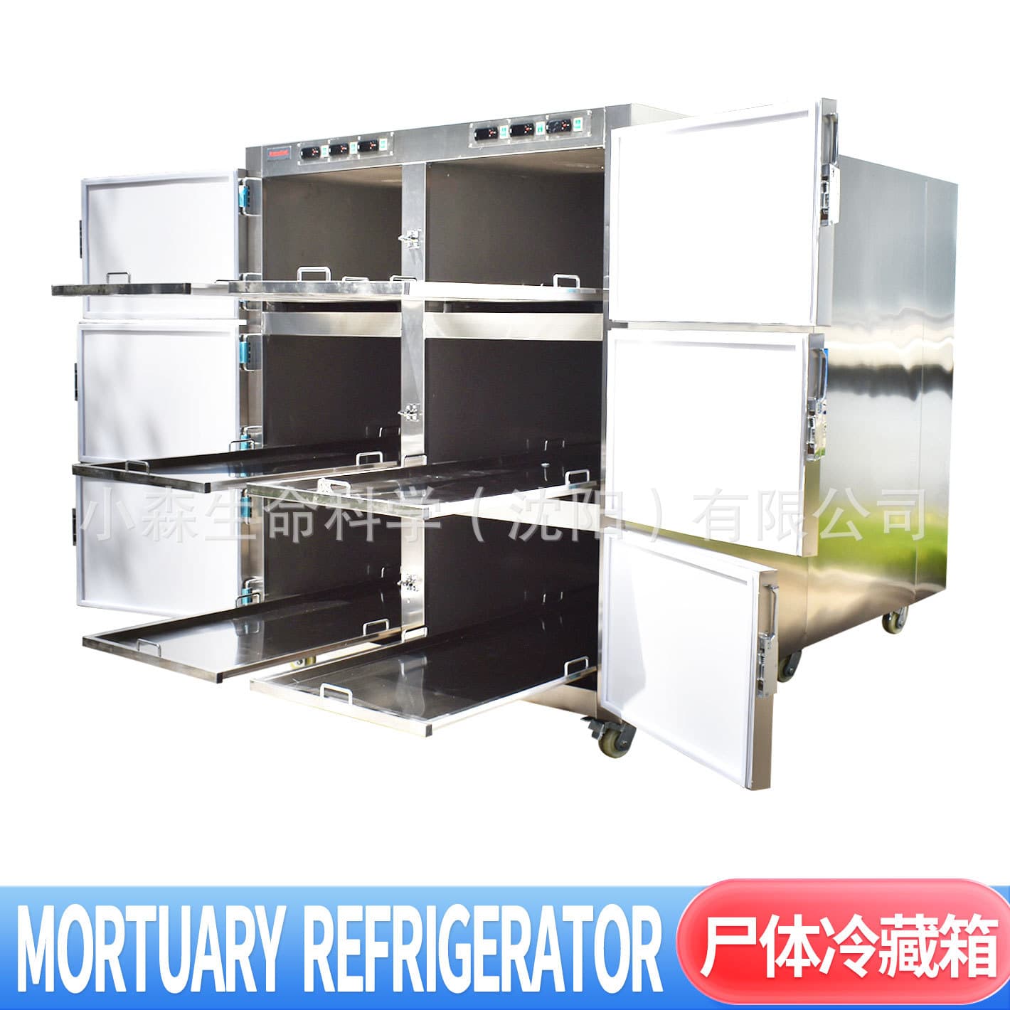 Manufacturer Direct Supply Six-Body Mortuary Freezer, Stainless Steel Corpse Preservation Refrigerator for Deceased