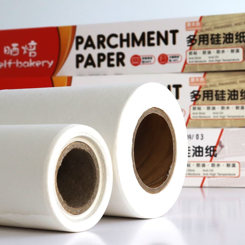 Food-Grade Small Roll Silicone Parchment with English Newspaper Print, White Small Roll Baking Tray Liner for Bread and Cakes, In Stock