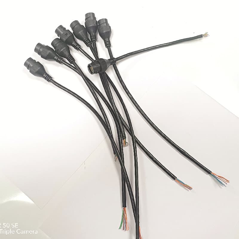 Custom Single-End Network Cable with RJ45 Waterproof Connector, Source Custom Factory Waterproof Network Port Single-End Tail Cable