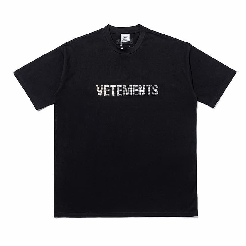 Cross-border trendy brand VTM embroidered crew neck short-sleeve T-shirt, high-street hip-hop unisex casual loose-fit tee, dropshipping available