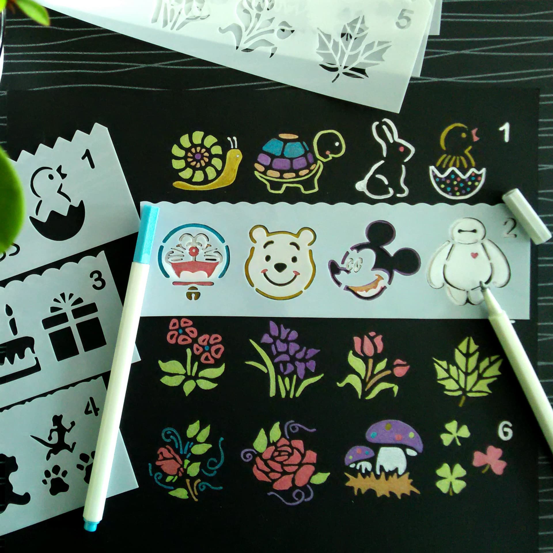 Children's Art Drawing Themed Border Ruler, Painting Template Ruler, DIY Scrapbooking Drawing Aid Tool