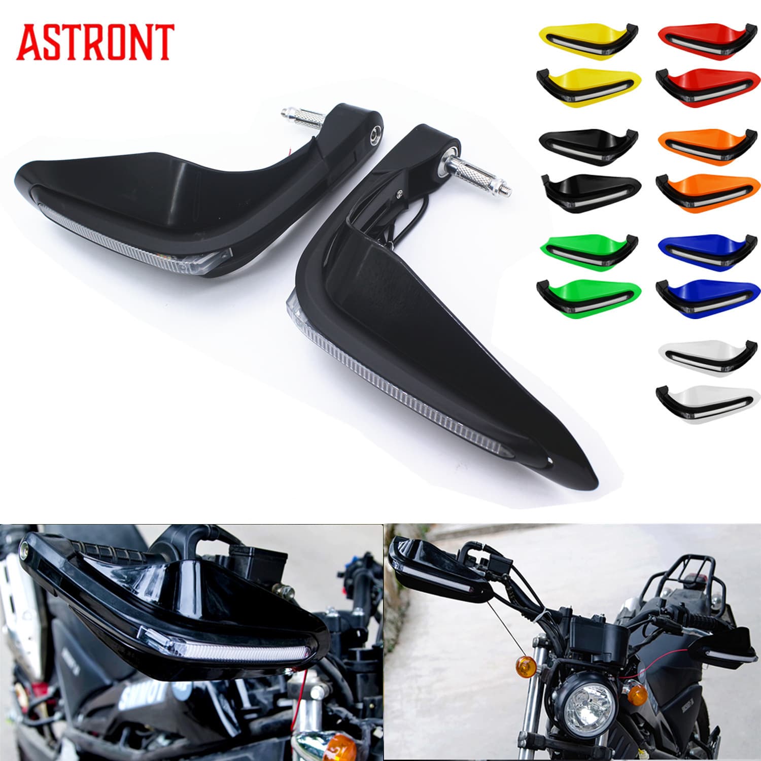 Motorcycle accessories LED white one-word light running water light hand guard off-road modified brake anti-fall safety protective hand