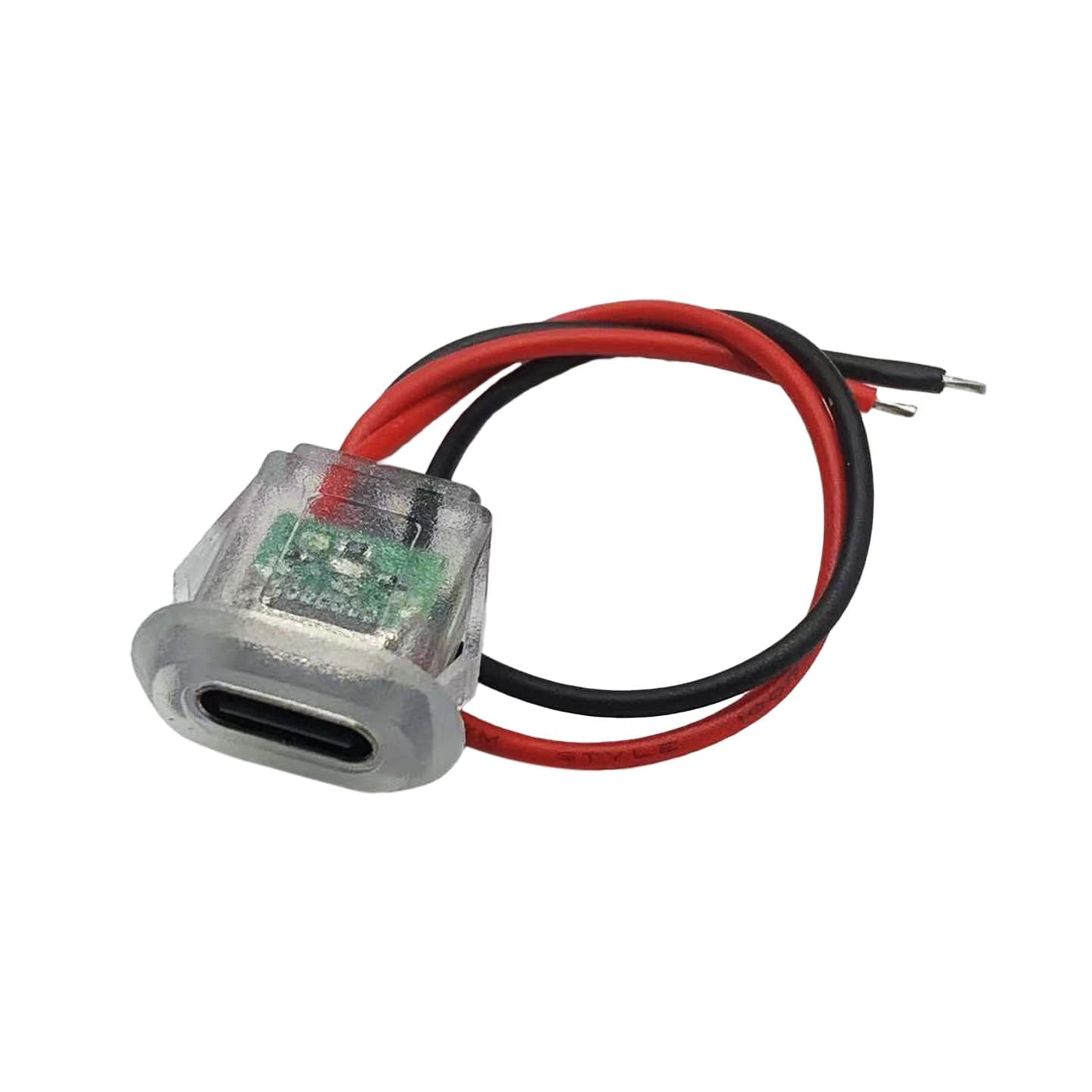 TYPE-C Female Connector USB 3.1 Interface 2P Card Type Waterproof with Wire, DIY Simple Reversible Plug Type-C Charging Port