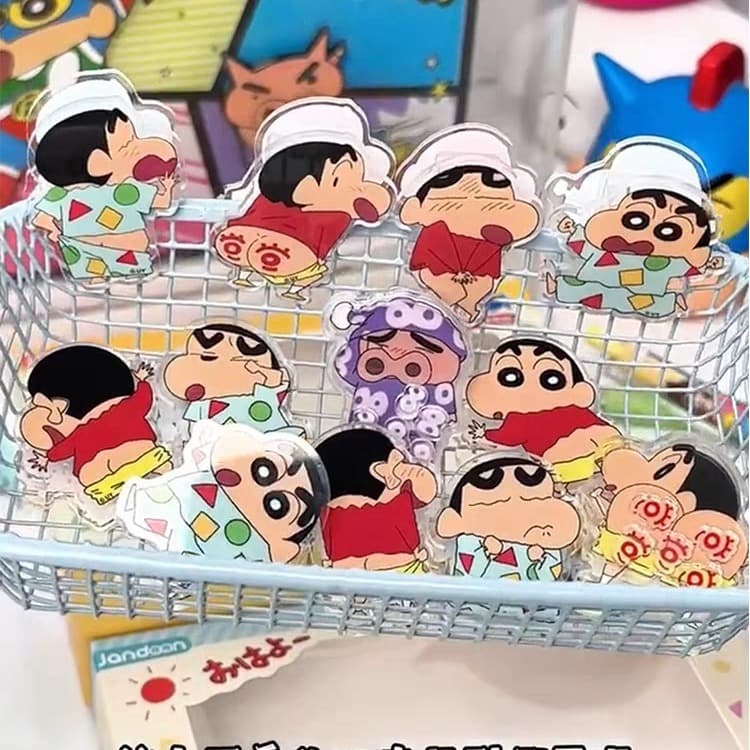 Genuine authorized Crayon Shin-chan note holder cartoon high-looking double-sided clip acrylic PP clip storage clip test paper clip