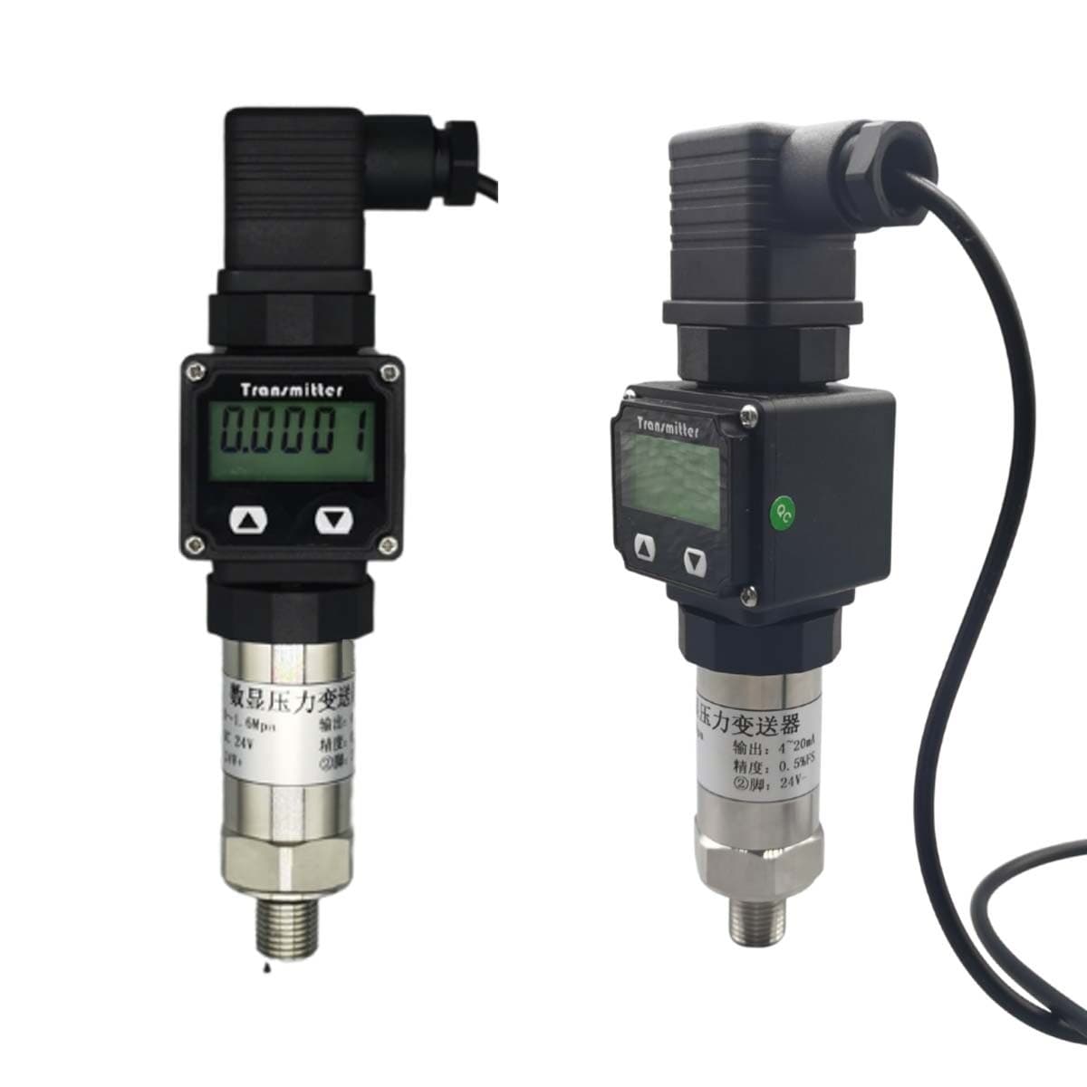 Hirschmann pressure transmitter, rod-shaped water pressure sensor, diffused silicon, high-precision pneumatic and hydraulic pressure transmitter with digital display.