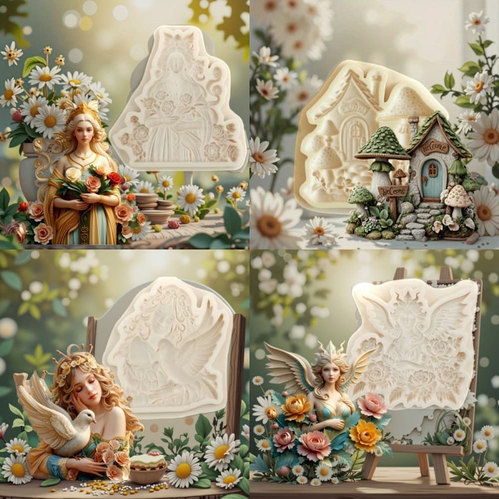 Halloween Christmas Snowman Gift Christmas Tree Silicone Fondant Cake Mold Chocolate Mold Decorative Baking Tools