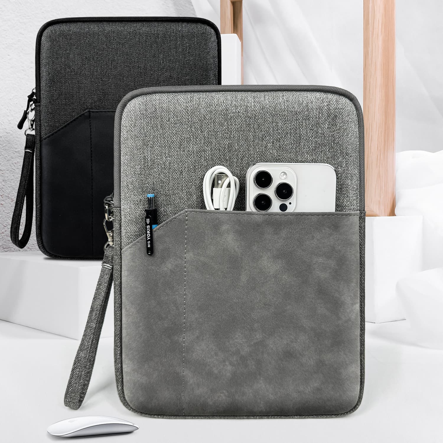 Lightweight Portable Business Computer Tablet Bag Inner Storage Bag for Travel Suitable for Office Use Durable Shockproof Polyester