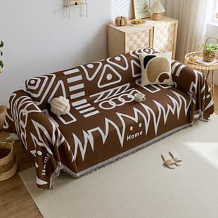 Vintage Geometric Sofa Cover, Abstract Pattern Sofa Cushion, Four-Season Universal Sofa Cloth, Throw Blanket, Full Coverage Sofa Slipcover