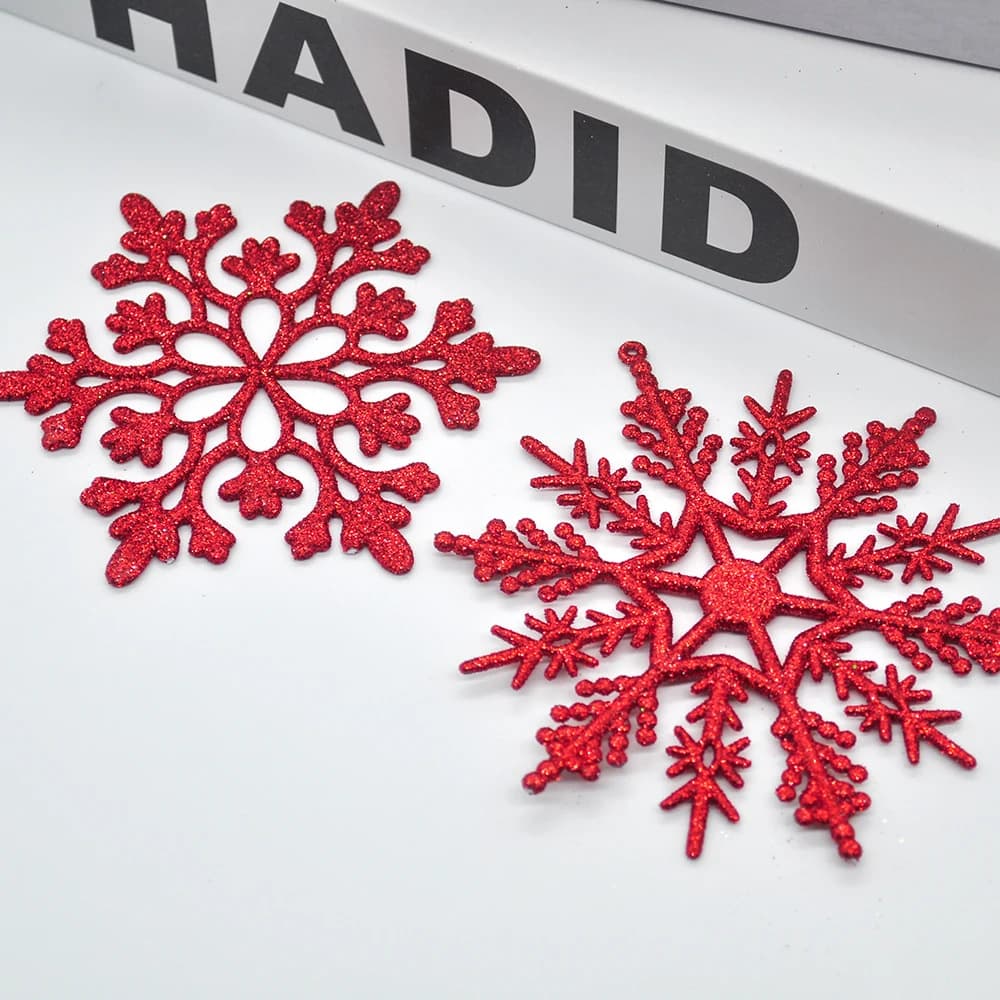 10CM Gold Powder Cross-Shaped Coral Christmas Snowflake Christmas Tree Wreath Vines Christmas Wedding Chinese New Year Glitter
