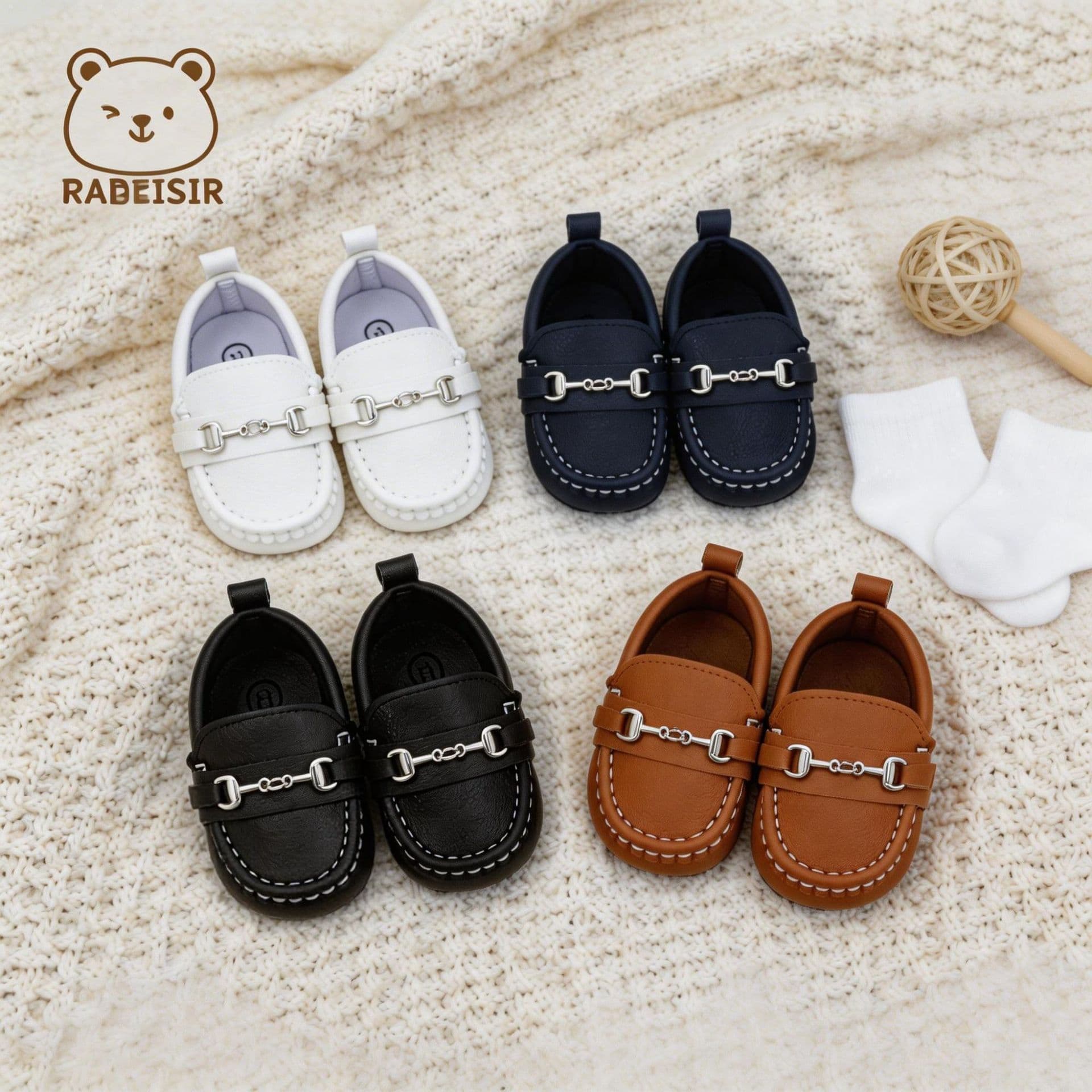 Baby's First Step Shoes Anti-slip Soft Sole Leather Shoes For Infants Toddlers
