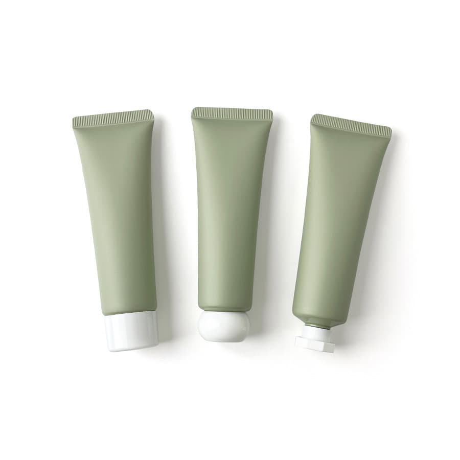 Spot 50gml bean paste green matte frosted cosmetic tube repackaged hand cream body lotion squeeze empty bottle