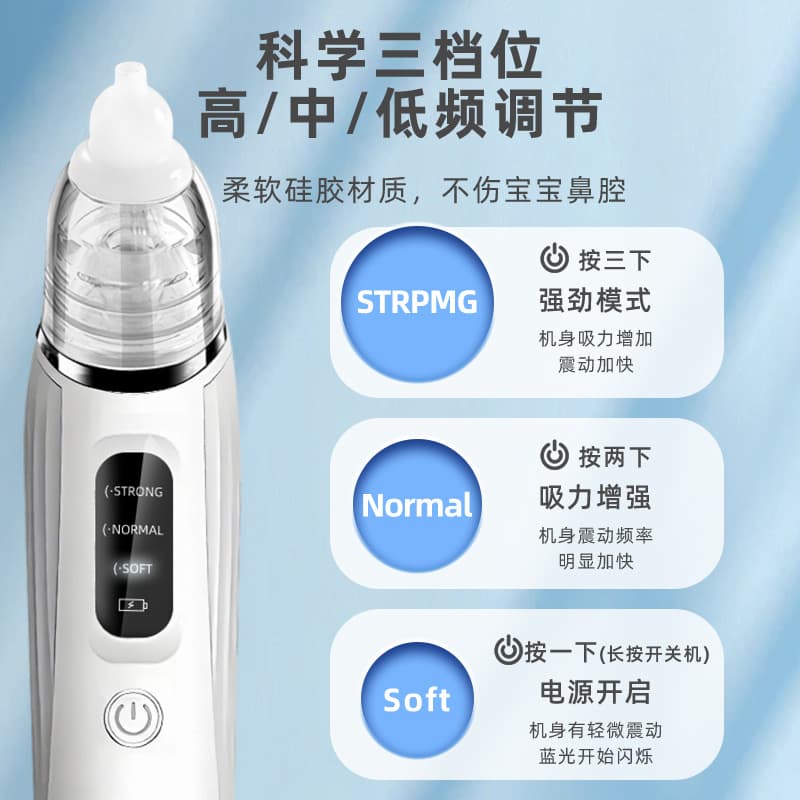 Hoy Bell Electric Nasal Aspirator for Newborns, Infants, and Toddlers - Home Use Baby Nasal Congestion Relief and Mucus Suction