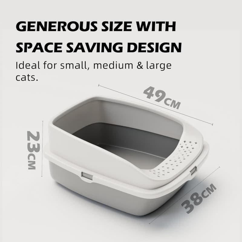 Cross-border Extra Large Cat Litter Box, Oversized Cat Toilet, Semi-enclosed Anti-splash Open Cat Litter Tray, Giant Cat Poop Box