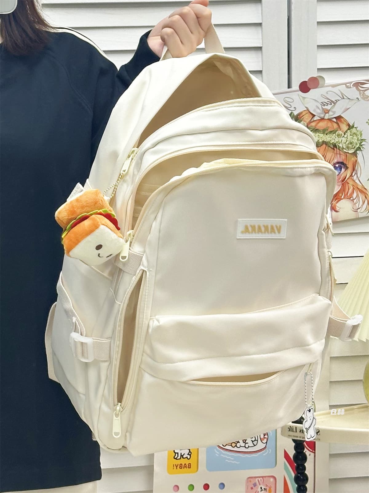 Vintage Campus Simple Versatile Backpack for Female High School and Middle School Students, Large Capacity School Bag for Boys