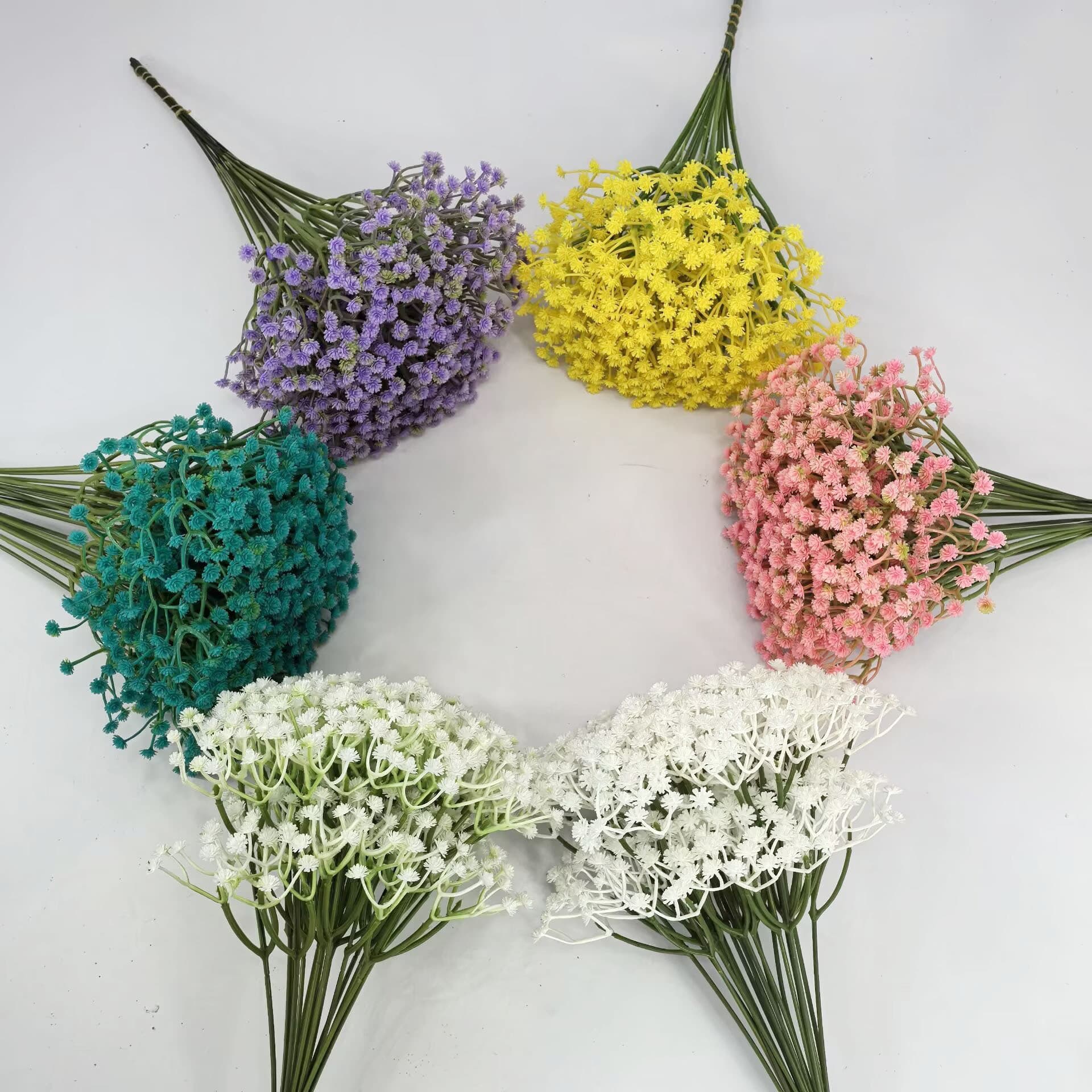 Artificial baby's breath fake flowers wholesale, simulated flower aisle markers, photo props, decorations for wedding and event arrangements, floral arrangements